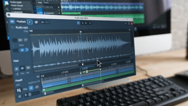 audio mp3 editor����������д����ʾ���α༭��ʱ�������Ų��������ָ�������϶�ѡ����������ɫ������Ϊ���������黯�ĵ�����Ļ����̣�Ӫ��רע�༭��Χ