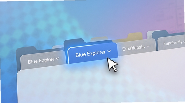 Blue Explorer ���ǩҳ���ܲ�����ʾͼ����ʾ����ļ��б�ǩ���ţ�����һ����ǩ���ڼ���״̬�����ָ����ͣ�ڱ�ǩ�ϣ�����Ϊ��͵Ľ���ɫ����ͻ����ǩҳ�Ĳ�θкͲ��������