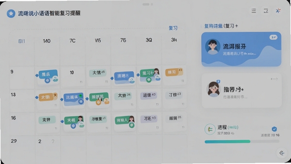 ����˵С�������ܸ�ϰ���ѽ��棬�����ϱ�Ƕ����ϰ�ڵ㣬�Ա�չʾ���ʿ�Ƭ�ͽ��������������