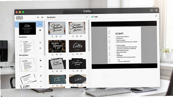 Celtx�������õ�ģ�����棬չʾ���־籾ģ����زķ��࣬�����ģ���б����Ҳ�ΪԤ�����ڣ������Ѻã�ɫ�����ʣ������칫����