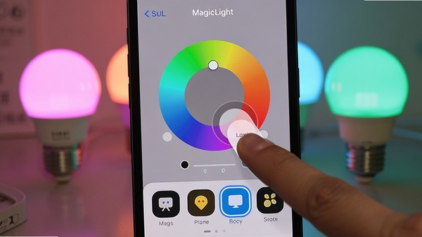 MagicLightӦ�õ���д��ͼ����Ļ������ʾһ����ɫɫ������ָ���ڻ���ѡ����ɫ���·�һ��Ԥ�賡��ģʽͼ�����𣬱�����ģ�������ܵ���ʵ��ͼ��չʾ��ͬɫ��Ч����������ͣ���Ʒ����ϸ�������ɼ���