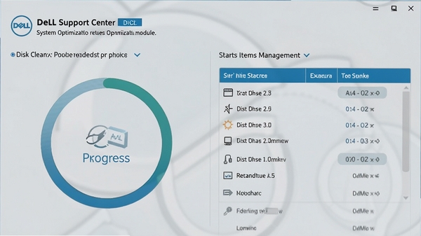 һ��Dell Support Centerϵͳ�Ż�ģ��Ľ����ͼ�����������������Ȼ�������������б�����Ʒ���࣬ɫ����͡�