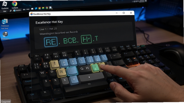 Excellence Hot Key�Զ����ȼ����ý���, �û����ڰ��¼����ϵ���ϼ�����¼��, �������������ʾ������¼, ����Ϊ��ɫ�ĵ�������, ͻ������ӳ�����
