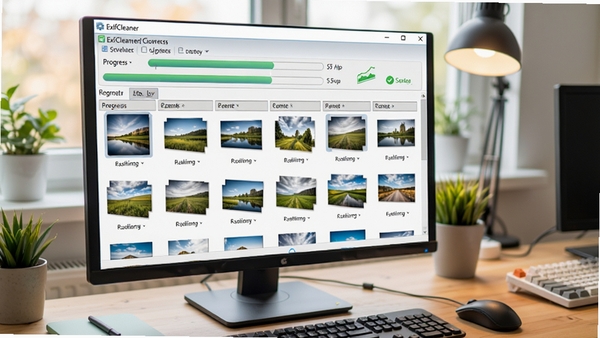ExifCleaner��������������ʾ����������ʾ����������ͬʱ�����˶���ͼƬ�ļ��б��������н������봦��״̬��ʶ������Ϊ����̨������ɫ�����죬���ָ�Ч��������ͼƬ�ĳ�����