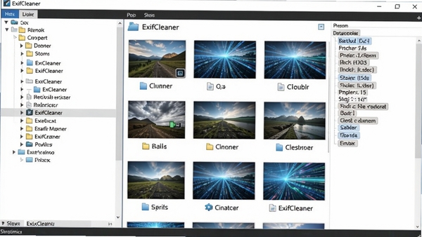 ExifCleaner����ɨ��ͼƬ�ļ��еĶ�̬���棬���Ϊ�ļ���״�б����Ҳ���ʾ����ͼƬ����ͼ������Ԫ���ݱ�ǩ���������и�����������Ч��ͻ�����������������ļ���Ч�����������������������������