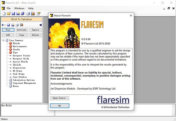 Schlumberger Flaresim 2023最新版火炬设计软件运行截图
