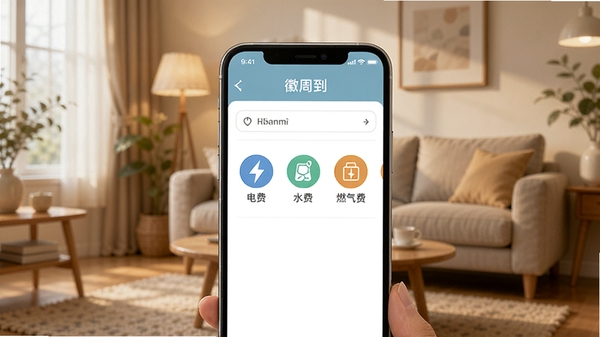 �ֻ���Ļ��ʾ�����ܵ����ɷ�ҳ�棬������ѡ�ˮ�ѡ�ȼ����ͼ�꣬����Ϊ��ܰ�ļ�ͥ����������������ͣ�ͻ������������⣬���湹ͼ��