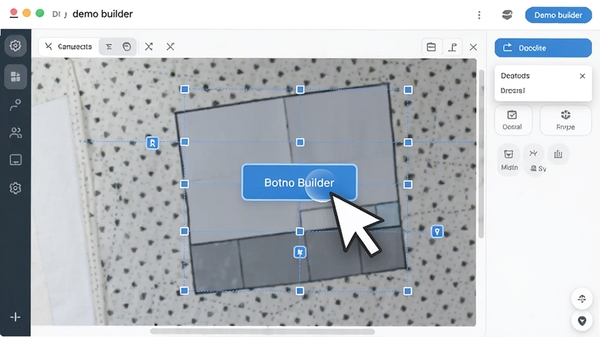 demo builder��קʽ�༭������ʾ����ʾ����϶�һ����ť���������������Χ�ж��븨���ߣ�������ɫ��ˬ��ͻ��������