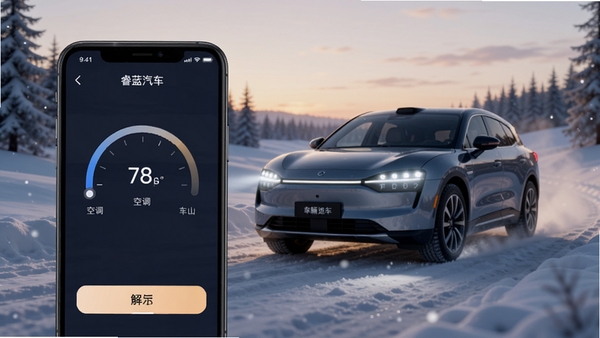�������APPԶ�̿��ƹ��ܽ��棬�ֻ���Ļ��ʾ�յ��¶ȵ��ںͳ���������ť��������һ�����������ѩ�������������������ů��Ƽ���ϵķ�Χ��ͻ��Զ�̿س��ı���ԣ�������ֱ��