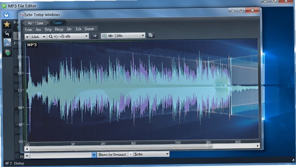 MP3 File Editor������Windowsϵͳ���������У��༭��Ƶ���εĽ��棬����Ϊ���������ڣ�ɫ�����
