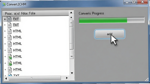 Convert2CHM���������ļ����棬����ļ��б�չʾ���TXT��HTML�ļ����Ҳ���ʾת��������������Ϊ��ɫ����̨�����ָ��ͣ�������Ӱ�ť�ϣ�����ɫ��ƫ��ɫ��ϸ����ʵ������Booguģ������