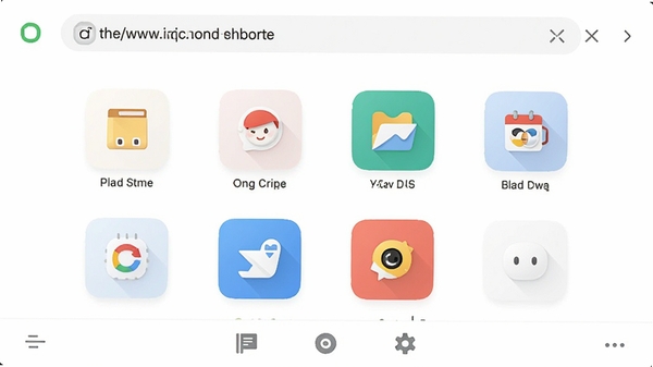 豆豆浏览器主界面预览图,展示极简白色背景,顶部地址栏,中部为常用网站快捷图标,底部工具栏,整体风格干净明亮,突出轻量级浏览器特点
