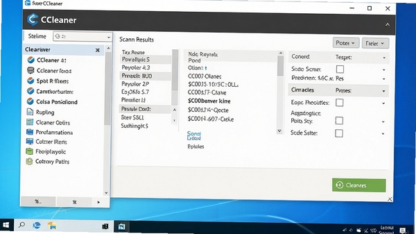 CCleaner������Ԥ��ͼ��չʾ������Windows�����ϵ�����Ч�������Ϊ����ѡ���б����Ҳ���ʾɨ������������ť���������������������Ϊ�ɾ�����ɫ����ͻ��������רҵ�Ժ�������
