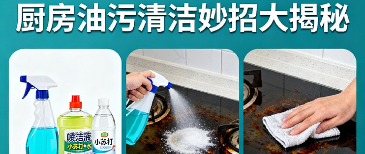 大洗事师傅厨房去油污妙招 灶台清洁