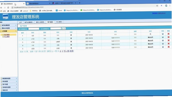 领智美发行业管理系统运行截图