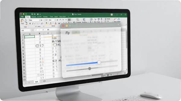 Fly on desktop透明度调节功能演示,一个悬浮在桌面上的便签窗口,背景是一份电子表格,便签窗口呈现半透明效果,可以看到下方表格内容,桌面整体色调为浅灰色,画面简洁明了,突出透明度调节的实际效果