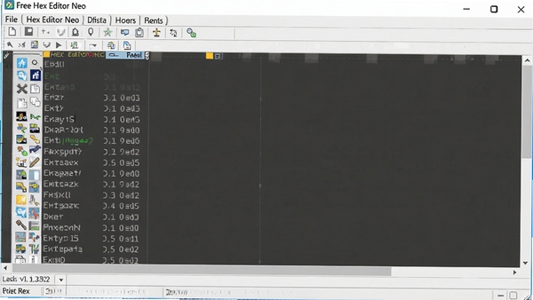 Free Hex Editor Neo �򿪴����ļ��Ľ���Ч�����ײ�״̬��������ʾ�ļ���С��ƫ�������༭�������ӳٿ��٣�������ǿ������ݴ�������