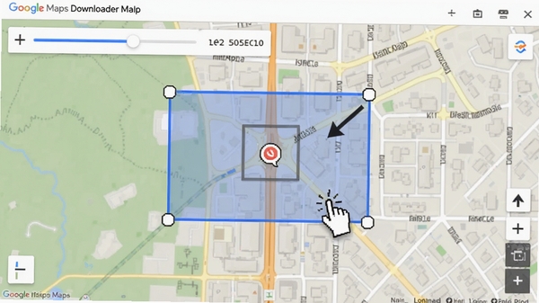 Google Maps Downloader��ͼ�����ѡ������ʾ�������ק����ɫ����ѡ�򣬽�����ʾ���ż��𻬿���������ֵ������Ϊ�ֵ���ͼ��������������������ָʾ��Ŀ