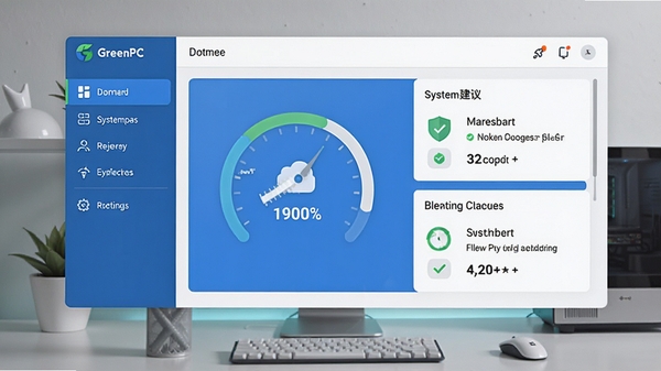 GreenPC������ʾ��ͼ��չʾ�����Ǳ��̷�����Ϊ���ܵ��������Ҳ���ʾϵͳ�������������飬�������������ɫ���ִ���ƽ����ƣ�����Ϊ�ɾ������滷��