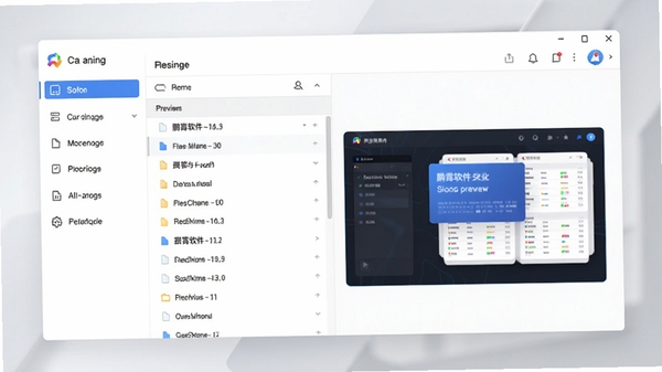 鹏霄软件主界面预览图,展示其简洁现代的办公风格,左侧为功能导航栏,右侧为文件列表与预览区域,背景为浅灰色渐变,整体画面明亮清晰,突出软件的高效与专业感