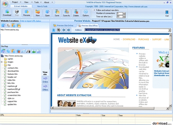 Website Extractor 使用教程界面截图
