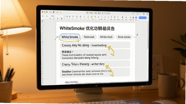 WhiteSmoke风格优化功能界面,展示不同写作风格选项及对应的修改建议,背景为文档编辑状态,色调温馨,突出个性化写作辅助特色