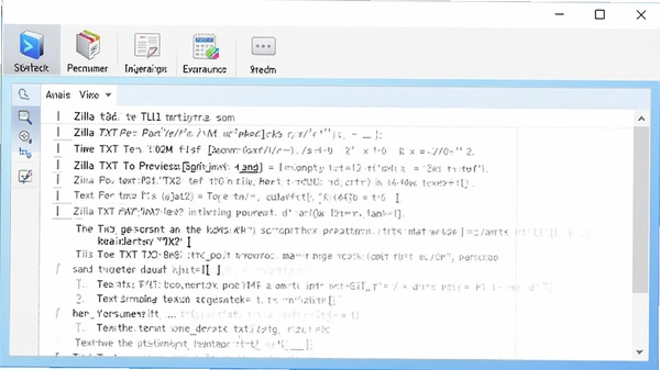 Zilla TXT To PDF Converter软件主界面截图,展示简洁的工具栏和文本预览区域,背景为淡蓝色渐变,图标清晰,整体风格现代简洁