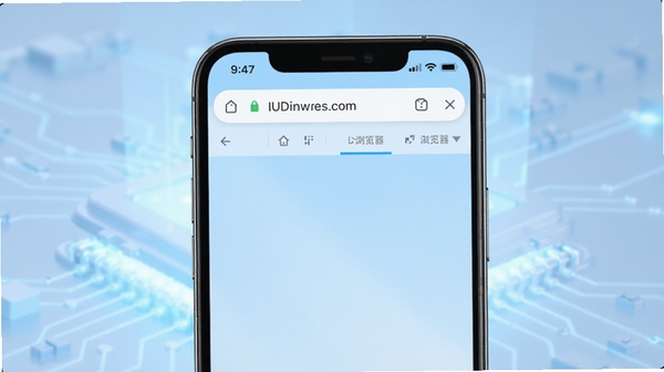 UD浏览器主界面预览图,手机屏幕显示简洁浏览器UI,背景为浅蓝色渐变,地址栏和标签页清晰可见,整体风格现代清爽,画面主体为手机居中,背景区域为柔和的科技感光效