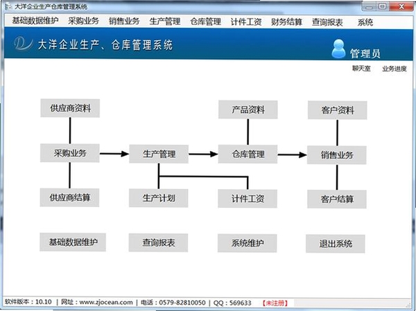 大洋装配型企业生产仓库管理系统运行截图