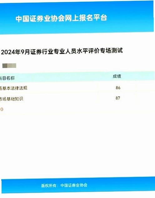 天腾考通证券从业资格考试系统 模拟考试 成绩分析