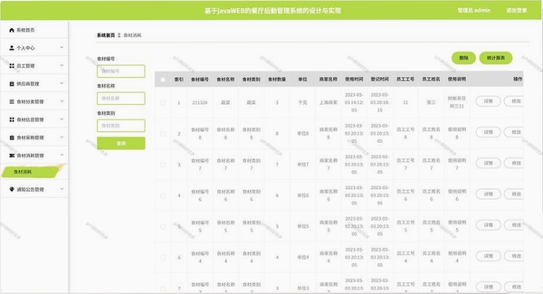 易得优食堂餐厅库管系统运行截图