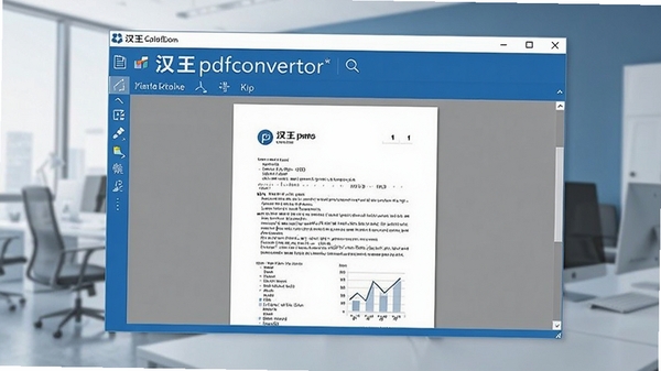 汉王pdfconverter软件主界面截图,展示清晰的工具栏与文档预览区域,背景为简洁的办公环境,色调以蓝白为主,突出软件的商务气质与专业感