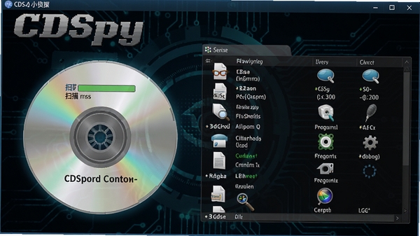 CDSpy����С��̽�������ͼ����ʾ����ɨ��������ļ��б�������Ϊ��ɫ�Ƽ��з��ͼ����Ŀ�����廭������������ͻ����������