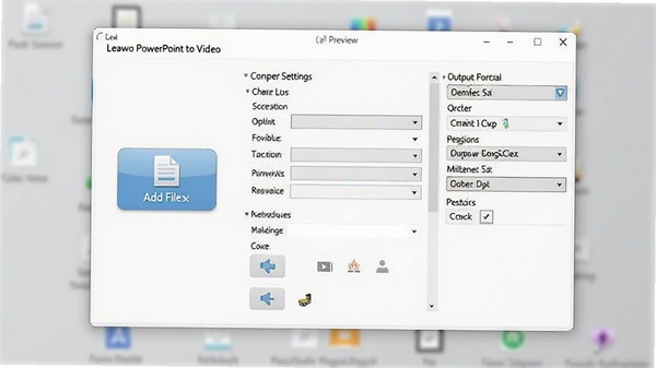 Leawo PowerPoint to Video������Ԥ��ͼ��չʾ����������������ڲ��֣����������ļ���ť��ת����������������ʽѡ��˵�������Ϊǳ��ɫ���滷����������������