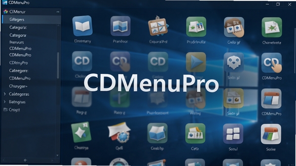 CDMenuPro ����������Ԥ��ͼ��һ��������Windows�����ϵĲ˵��������ߣ����Ϊ���ർ�������Ҳ�Ϊ����ͼ�����񲼾֣�����Ϊ����ɫ��͸��ë����Ч�����������ִ���࣬ͼ��������������������չʾ��������CDMenuPro����