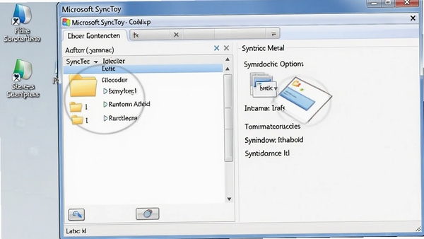 Microsoft SyncToy������Ԥ��ͼ��չʾ�����ļ���ѡ������ͬ��ģʽѡ�����Ϊ����ǳ��ɫ���滷����ͼ����Ϊ�����Windows�������棬������������