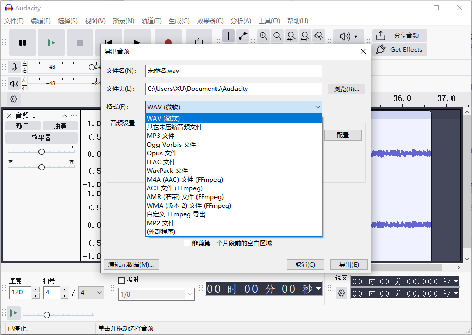 WavTrim ��������¼���ļ���ʽѡ��