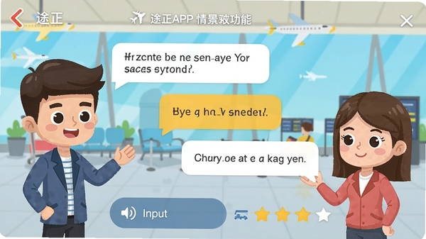 ;��APP�龰�Ի����ܽ�ͼ��������ʾ��λ��ͨ�����ڻ�������Ӣ��Ի���ϰ����Ļ�·����������밴ť��ʵʱ�����Ǽ�������ɫ���������Ի���������