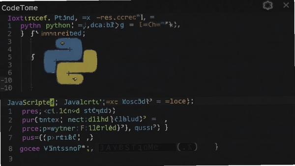 CodeTome�﷨����Ч��չʾͼ��չʾPython��JavaScript��������ɫ�����µĲ�ɫ������ʾ����ͬ��ɫ������ͬ�﷨Ԫ�أ������������������ֱ�Եƽ��