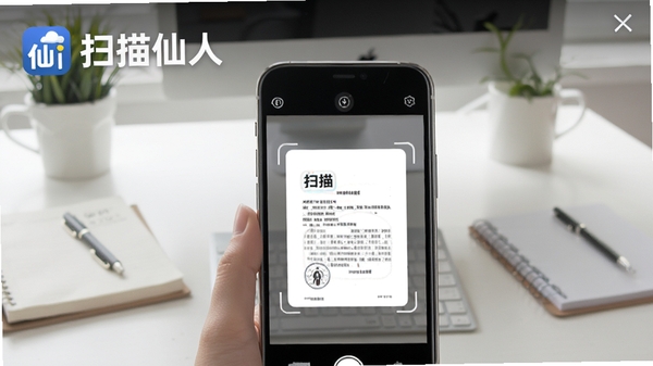 ɨ�����˵��������ͼ��չʾ���ĵ�ɨ�蹦�ܣ�����Ϊ����İ칫����ǰ��Ϊ�ֻ���Ļ������ʾɨ�����ĵ�Ч��������������ɫ����Ȼ��ͻ���������ơ�ɨ�����ˡ���Logo������Booguģ�����ɡ�