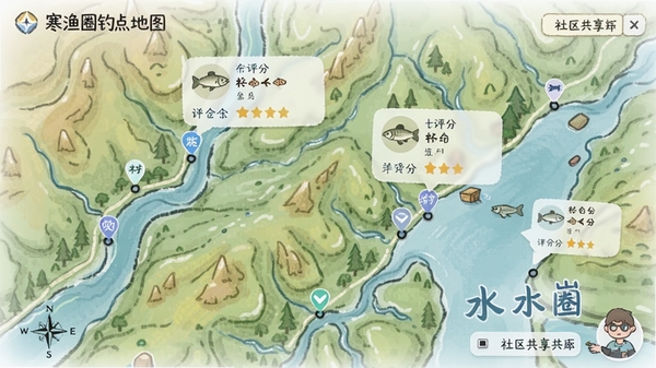 ����Ȧ�����ͼҳ�棬��ʾ������ˮ��ı�ǵ㣬ÿ����ǵ㵯����Ϣ��Ƭ��������ͼ�������֣�����Ϊ�ֻ������ͼ��ɫ����ͣ�ͻ������������Χ