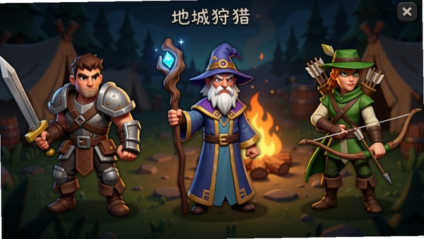 �س�����ְҵѡ����棬����չʾ������ְͬҵ�Ľ�ɫ���棬�ֱ�Ϊ�ֽ���սʿ���ַ��ȵķ�ʦ��ֹ���������������ΪӪ�����𳡾������Ϊ���ڿ�ͨ��Ⱦ����ɫϸ�ھ��£��ʺ���Ϊְҵ����ͼ