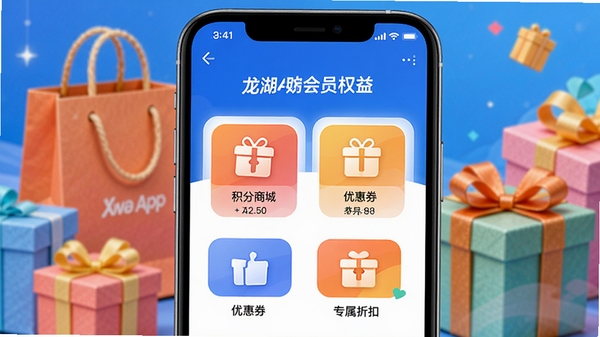 ����APP��ԱȨ��ҳ��չʾ���ֻ���Ļ��ʾ�����̳ǡ��Ż�ȯ��ר���ۿ۵�ͼ�꣬�����ǹ��������Ʒ�У�ɫ�����죬ͻ����Աר�������ķḻ�ԡ�