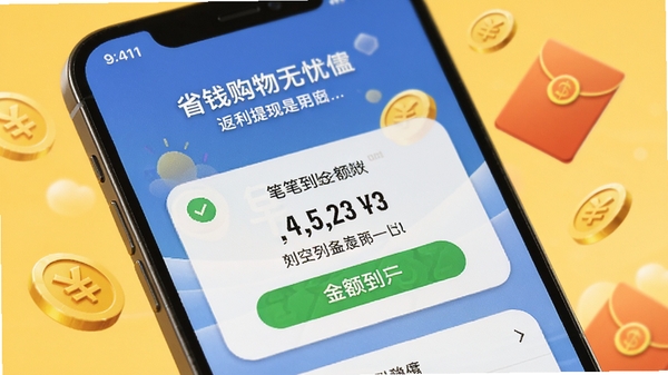 �ֻ���Ļ����ʾʡǮ�������ǵķ�������ҳ�棬��һ�ʽ��˵�ģ��֪ͨ������Ϊ��ܰ��ů��ɫ������Ͻ������Ԫ�أ�Ӫ��ʡǮ׬Ǯ�������