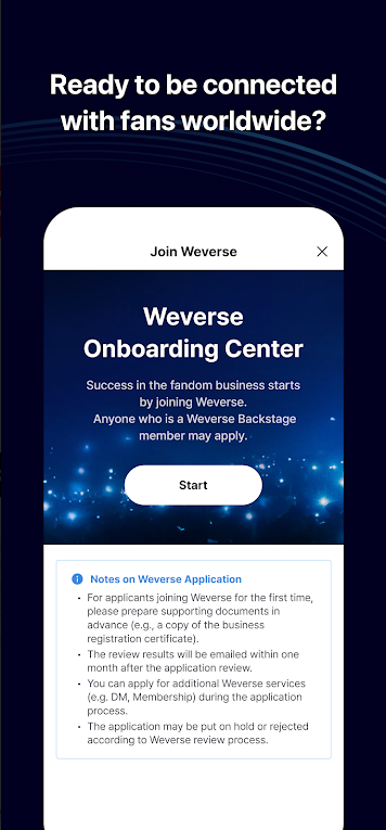 Weverse Backstage运行截图