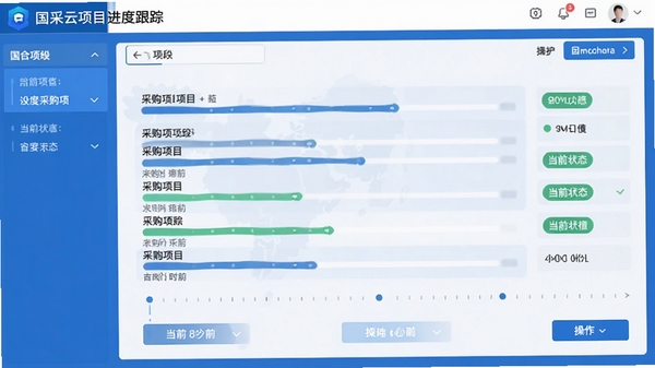 ��������Ŀ���ȸ��ٽ��棬��ʾ�ɹ���Ŀ�����׶εĽ������͵�ǰ״̬��ǩ������ʱ����Ͳ�����ť������UI������ɫ��ɫ�������רҵ����