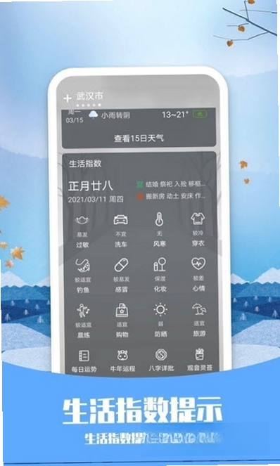 天气预告运行截图