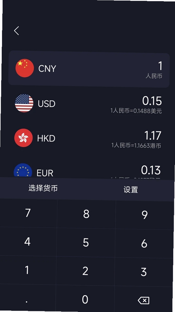 汇率计算器软件运行截图