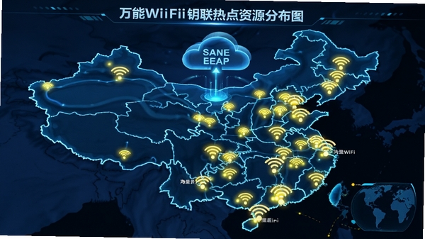 ����WiFiԿ���ȵ���Դ�ֲ�ͼ���й���ͼ�������ڶ�WiFi�źŵ㣬�ƶ�����ͬ������������Ƽ���ʮ�㣬ǿ��������Դ��ʵʱ����