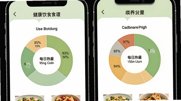 ������ʳʳ��APP��Ӫ������ͼ����չʾÿ������������Ӫ����ռ�ȵ�Բ�α�ͼ���������ִ�������Ϊ�ɾ��İ�ɫ��ǳ��ɫ��ʳ��ͼƬ�������ˣ����ֱ�ǩ��������Ⱦ����
